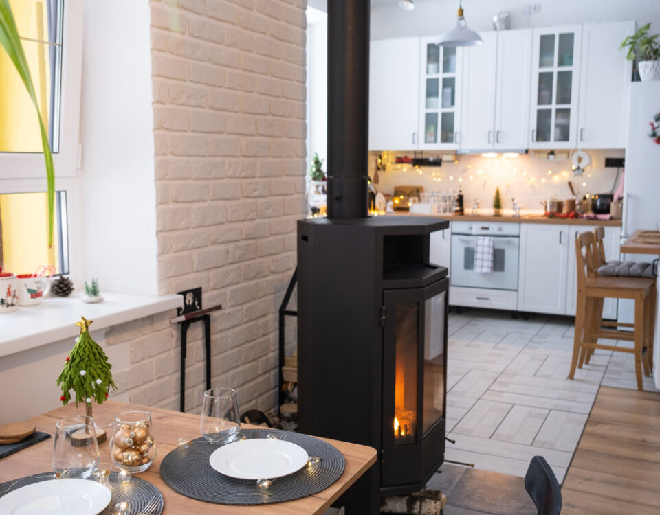 termocamino in cucina