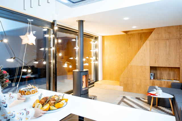 termocamino in cucina